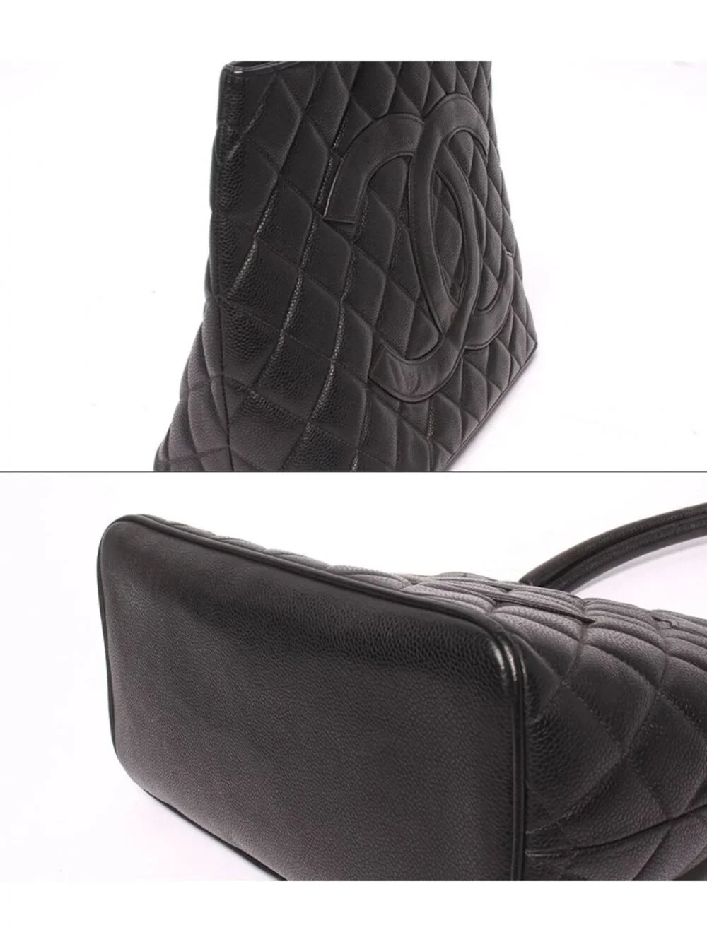 Chanel Tote Shoulder Bag Gold Caviar Leather